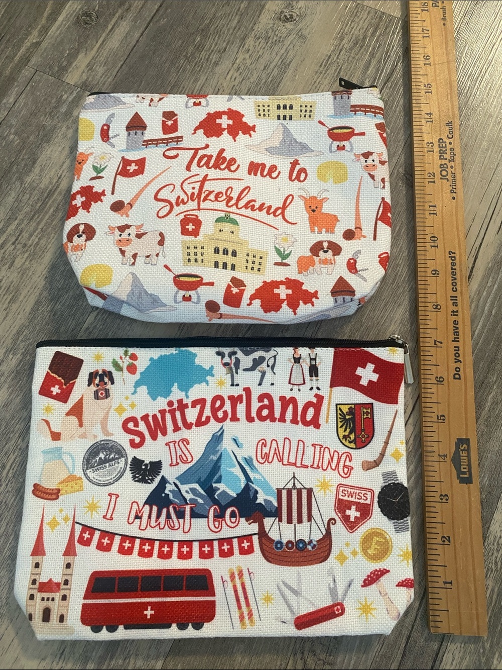 Switzerland Travel Cosmetic Bag Souvenir Take Me To Switzerland Zipper Pouch - Picture 6 of 6